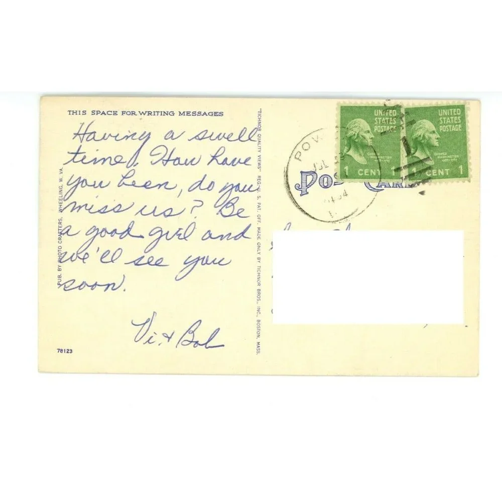 Vintage Postcard Oglebay‎ Park Wheeling West Virginia Pine Room Posted Stamped